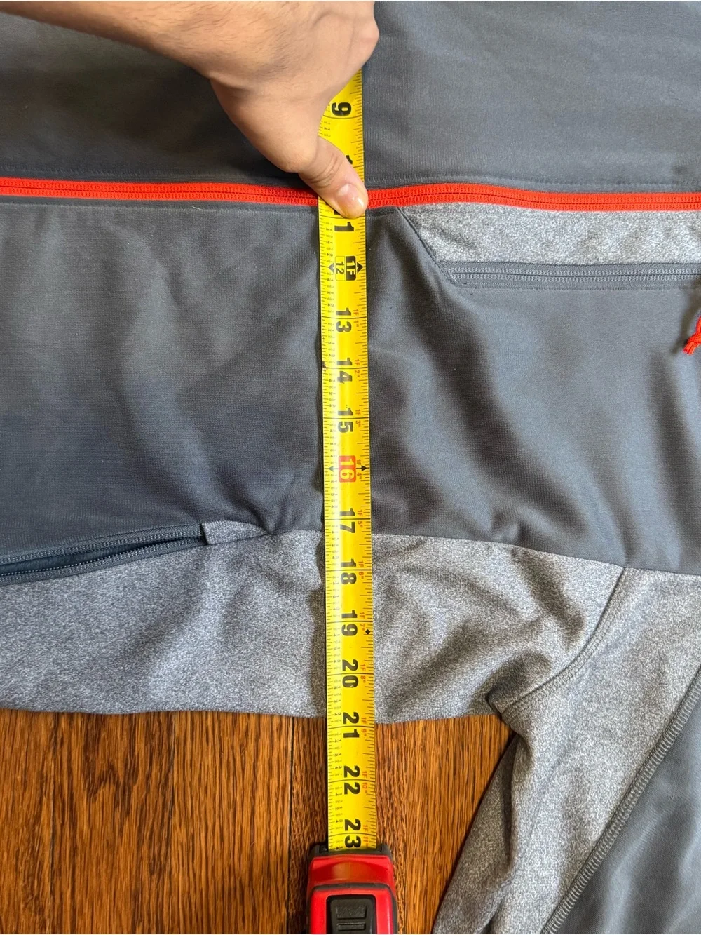 The North Face Gray Softshell Jacket with Orange Accents